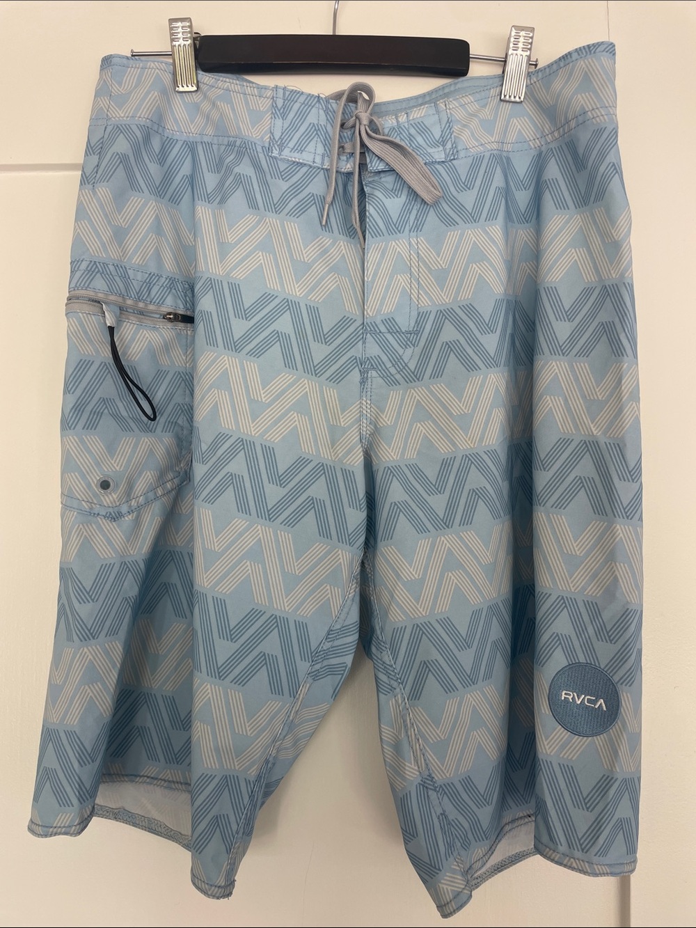 RVCA Light Blue Geometric Men’s Board Shorts